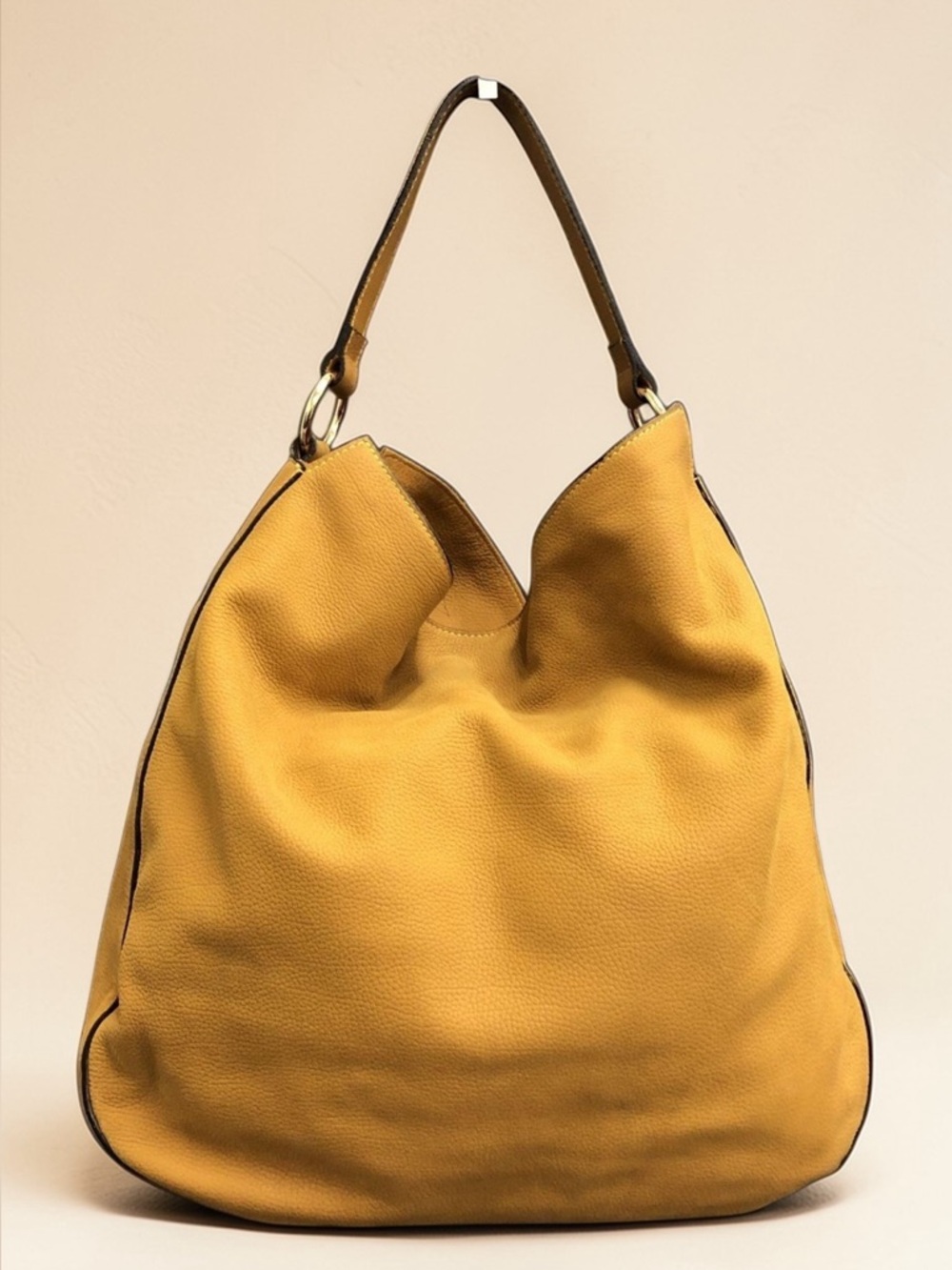A. Bellucci Tan Leather Shoulder Hobo Handbag Large Italy - Picture 3 of 10